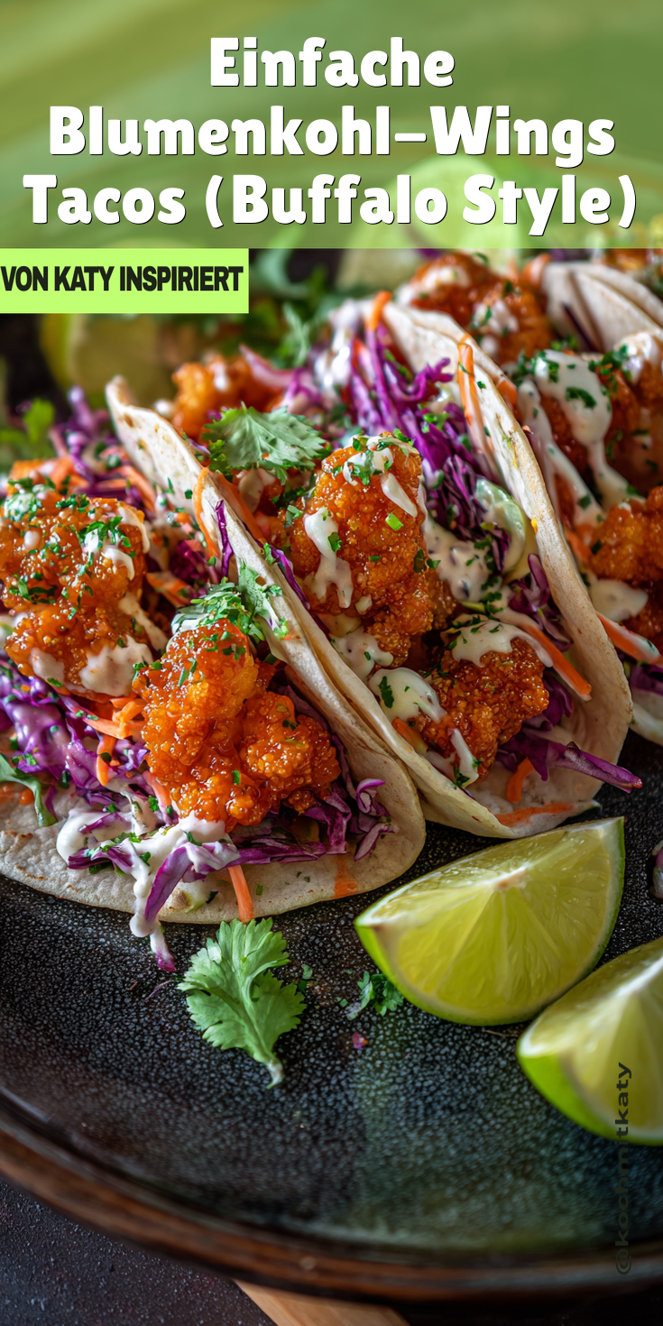 Blumenkohl 'Wings' Buffalo Style Tacos