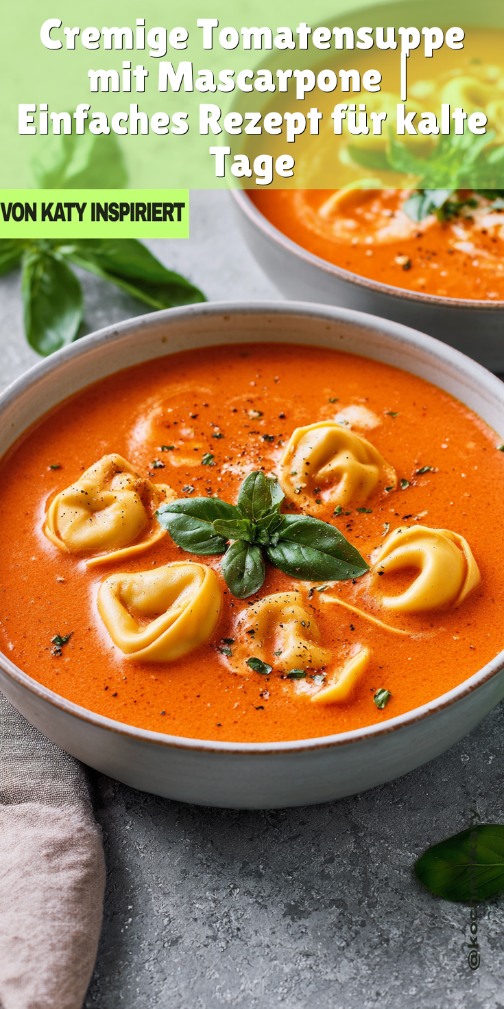 Cremige geröstete Tomatensuppe mit Mascarpone | Einfaches Rezept