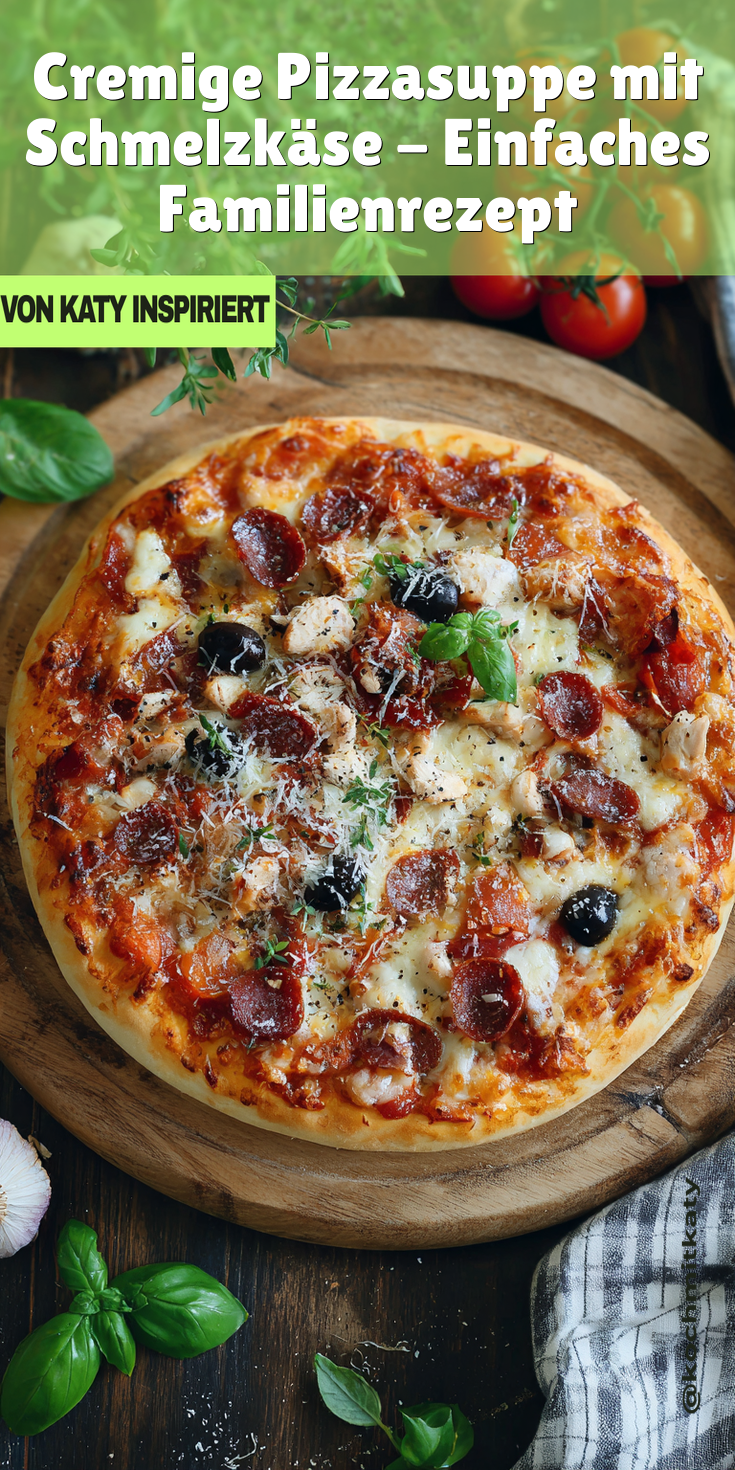 Cremige Pizzasuppe mit Schmelzkäse - Einfach & unwiderstehlich!