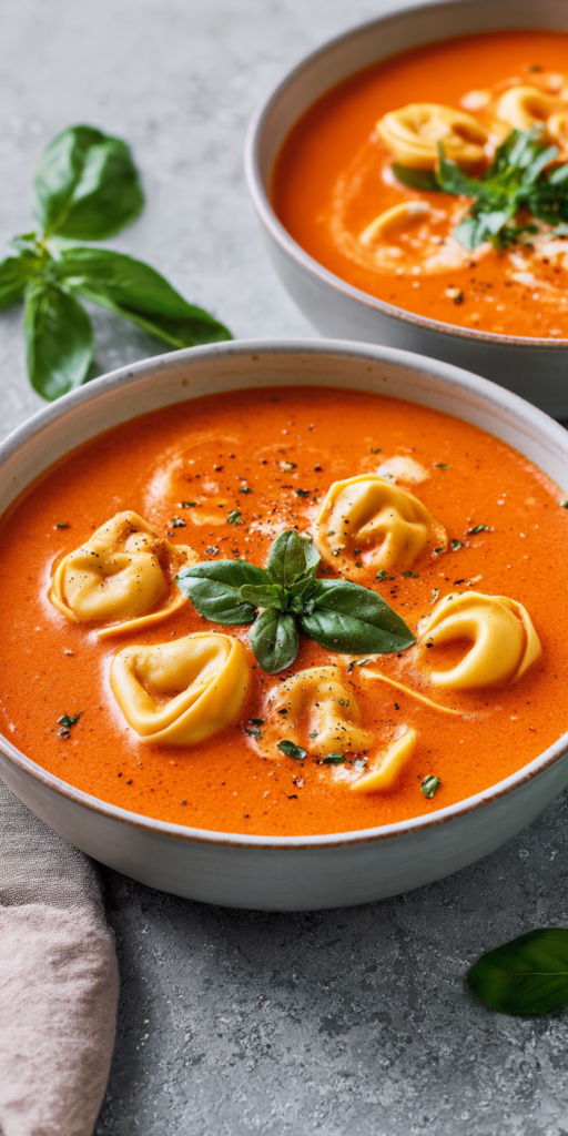 Cremige Tomatensuppe mit Tortellini - Einfach & himmlisch lecker!