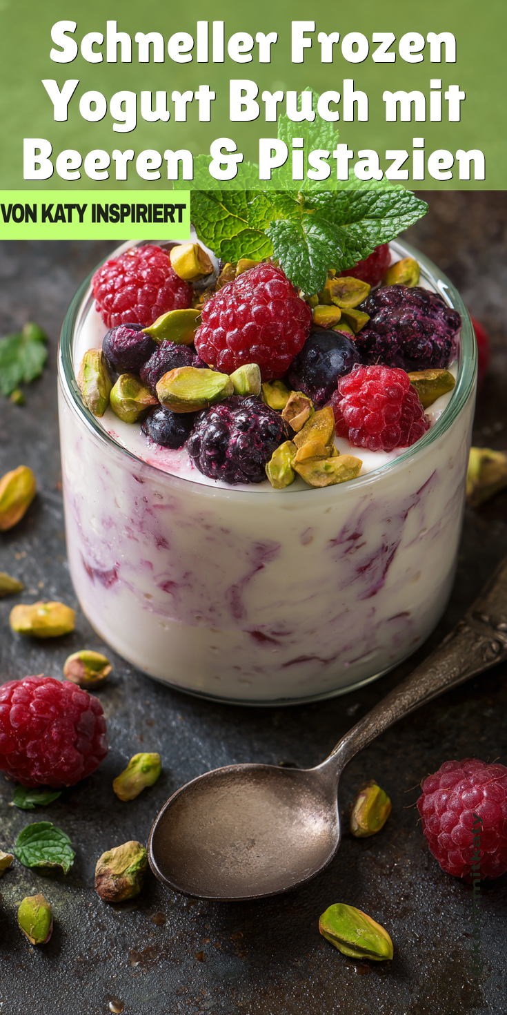 Gefrorene Joghurt-Rinde mit Beeren & Pistazien
