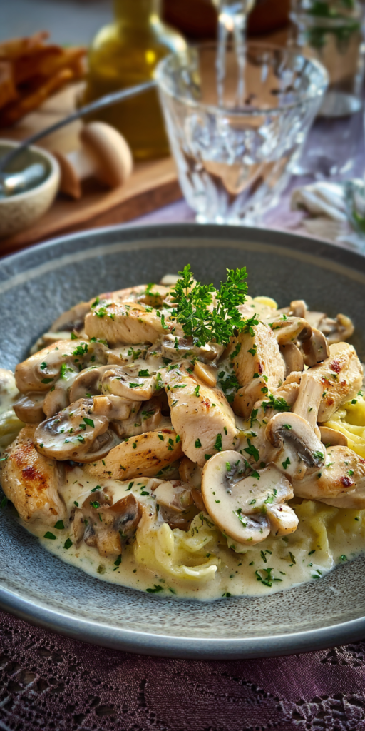 Hähnchen-Geschnetzeltes Zürcher Art - Cremiges Schweizer Klassiker-Rezept