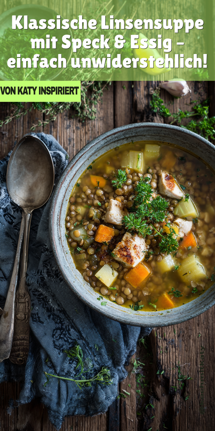 Klassische Linsensuppe mit Speck & Essig - Einfach unwiderstehlich!