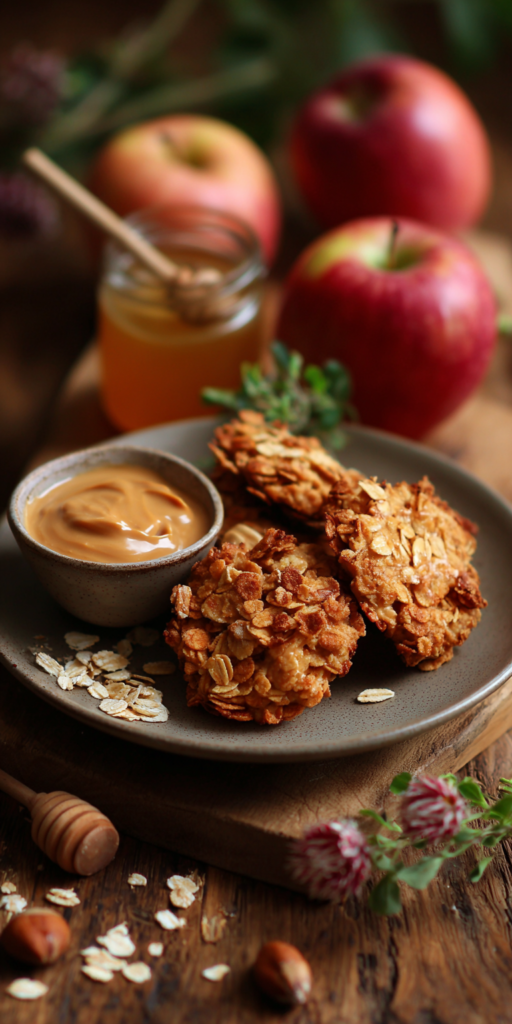 Knusprige Apfelringe mit cremiger Erdnussbutter - Einfacher & gesunder Snack!