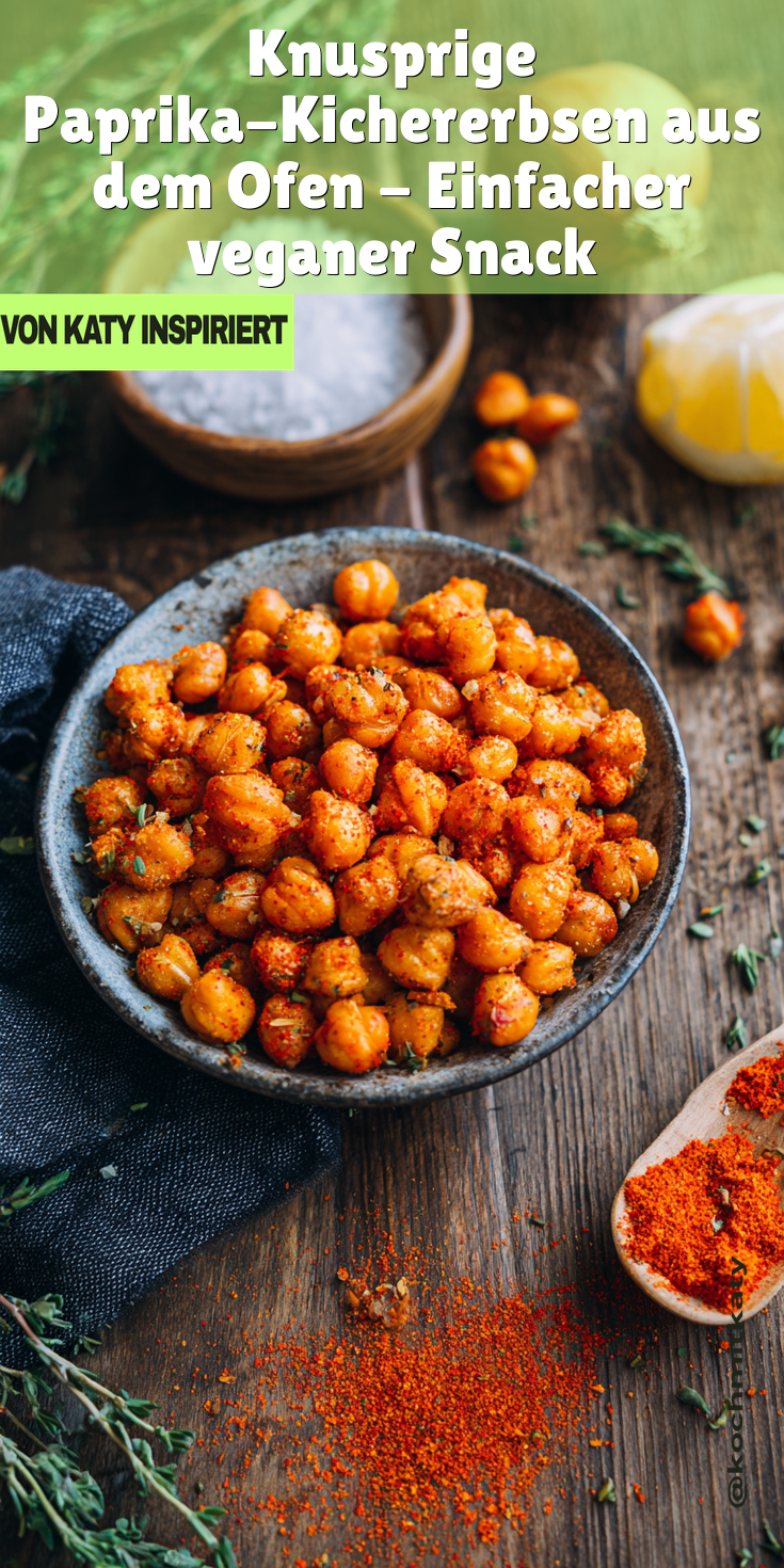 Knusprige geröstete Kichererbsen mit Paprikagewürz - Einfacher Snack!
