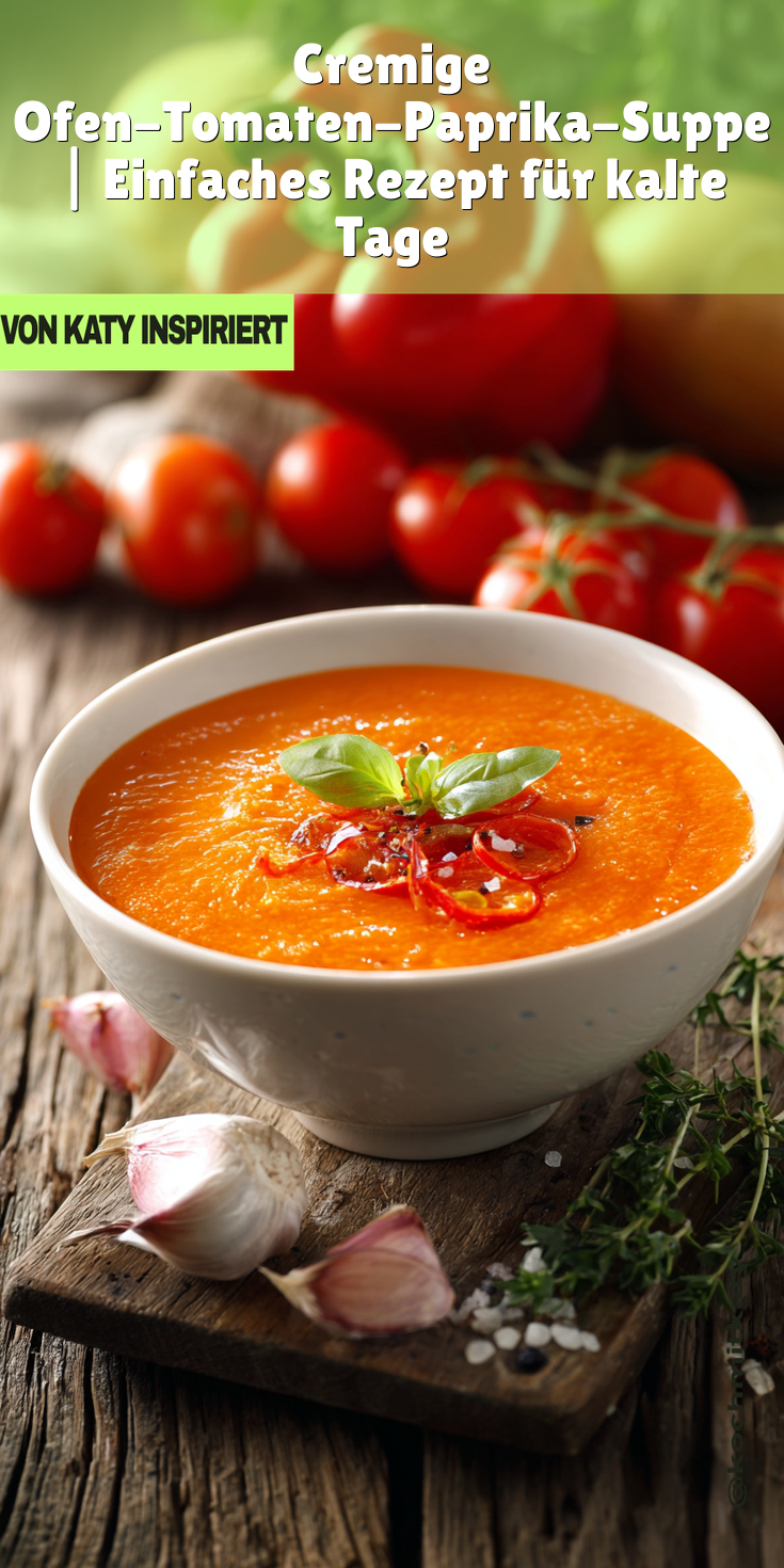 Ofengeröstete Tomaten-Paprika-Suppe | Cremig & Würzig
