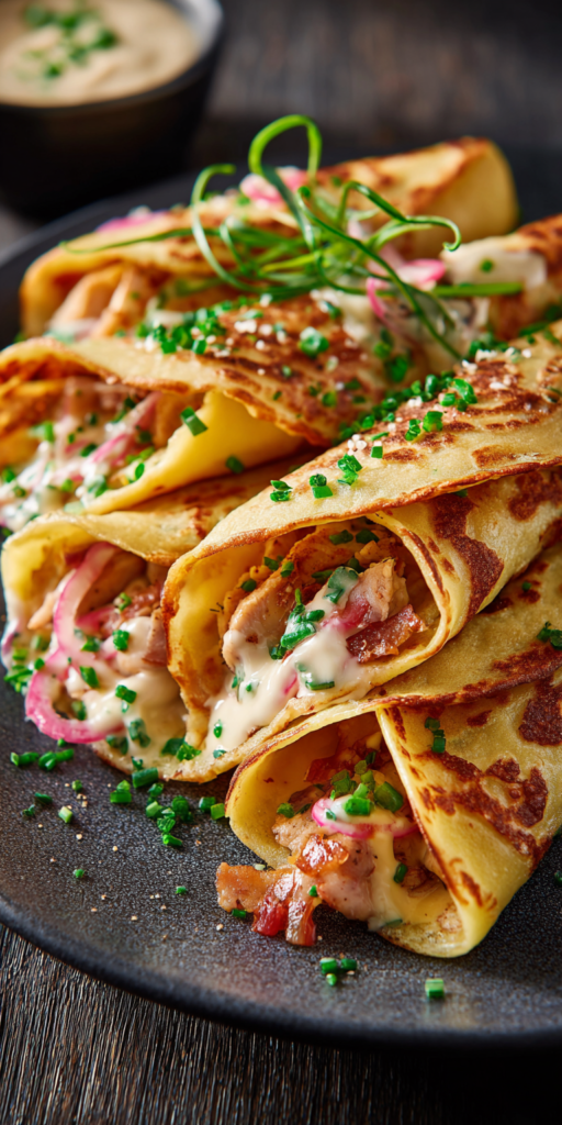 Pfannkuchen-Tacos mit Speck & Rührei