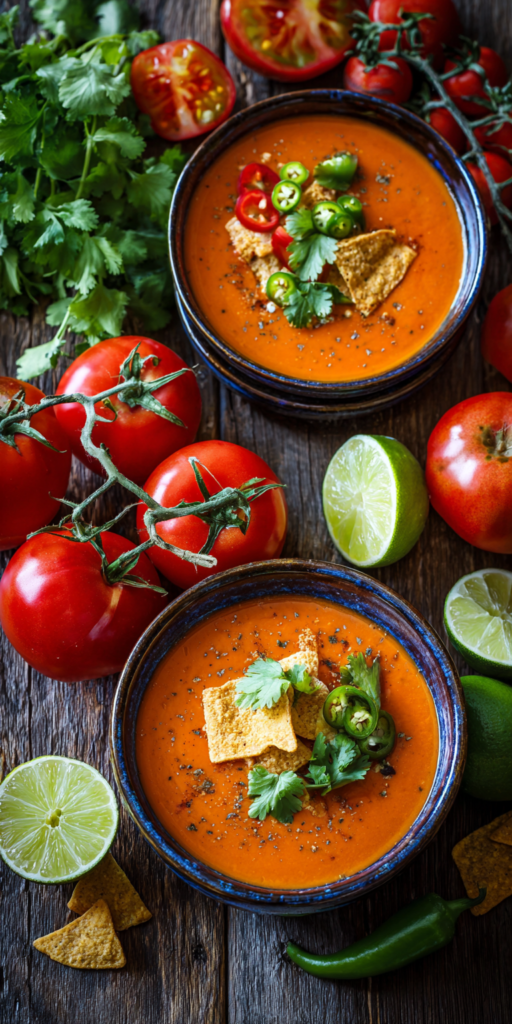 Scharfe Mexikanische Tomatensuppe | Cremig & Würzig | Einfaches Rezept