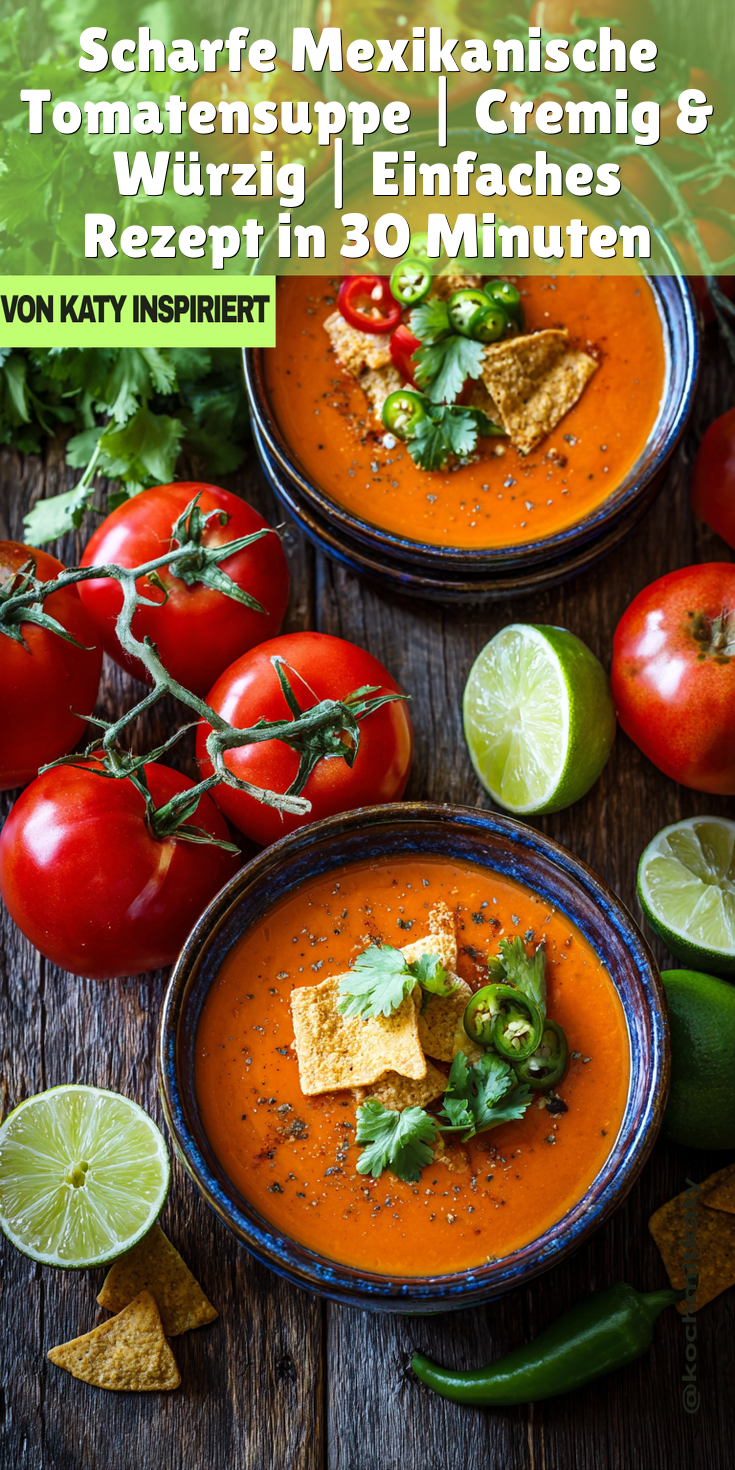 Scharfe Mexikanische Tomatensuppe | Cremig & Würzig | Einfaches Rezept