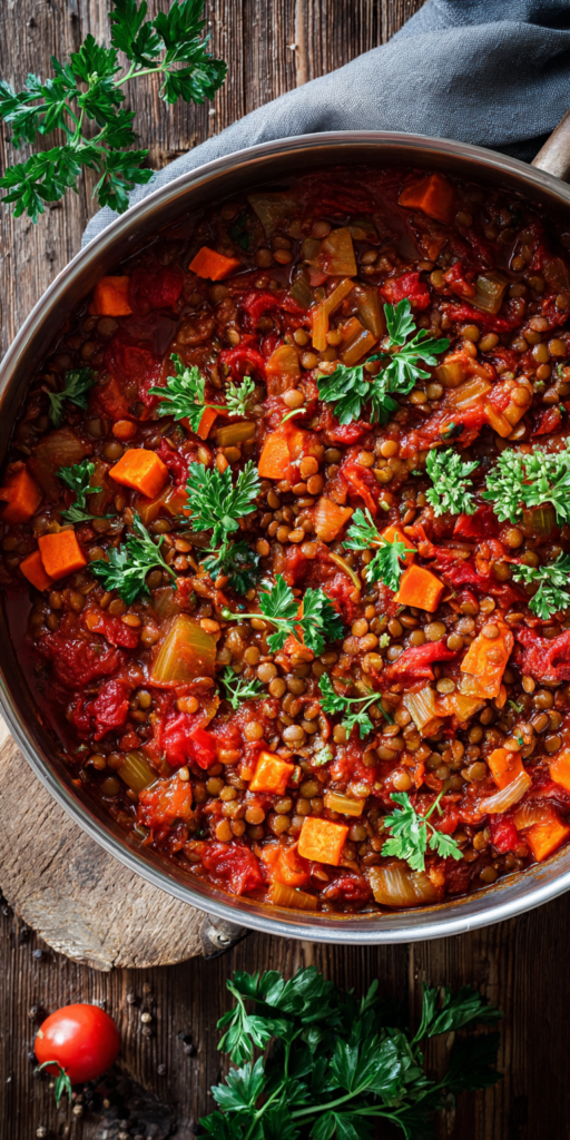 Vegetarische Linsen-Bolognese: Cremig, proteinreich & einfach gemacht!