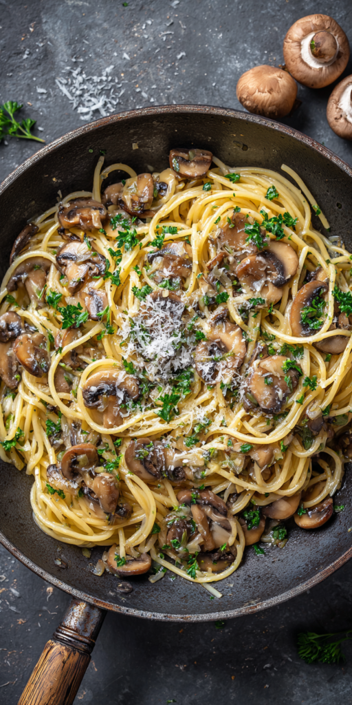 15-Minuten Champignon-Spaghetti-Pfanne: Günstig & Lecker | Vegetarische Rezepte 2026