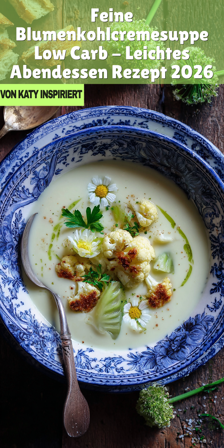 Feine Blumenkohlcremesuppe (Low Carb) | Leichtes Abendessen 2026