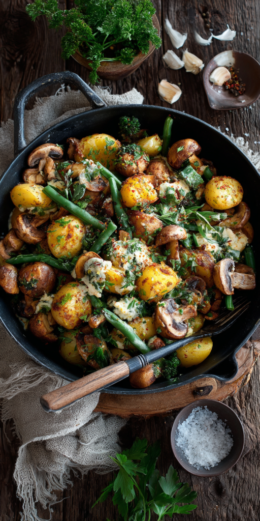 Kartoffel-Pilz-Pfanne mit grünen Bohnen | Madame Cuisine Art 2026