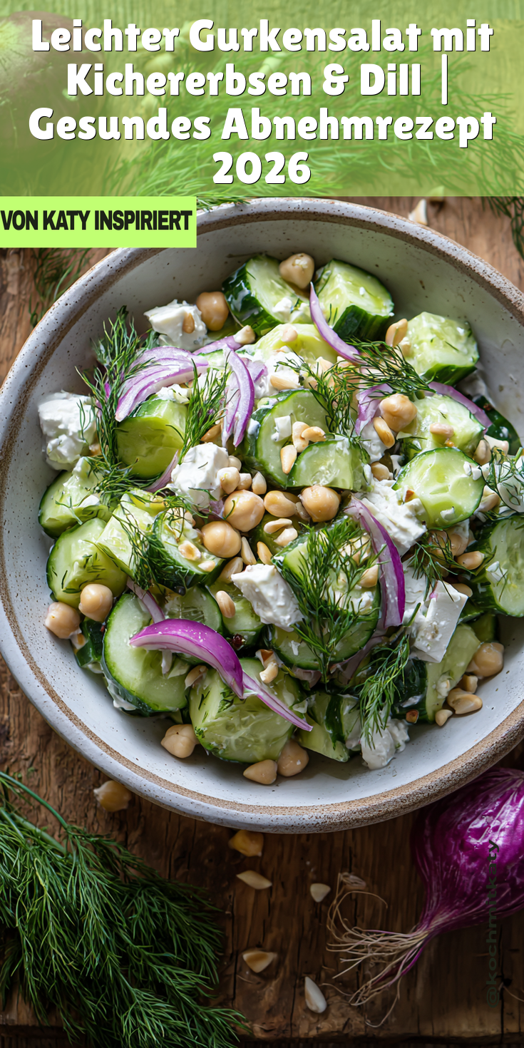 Leichter Gurkensalat mit Kichererbsen & Dill | Abnehmen 2026