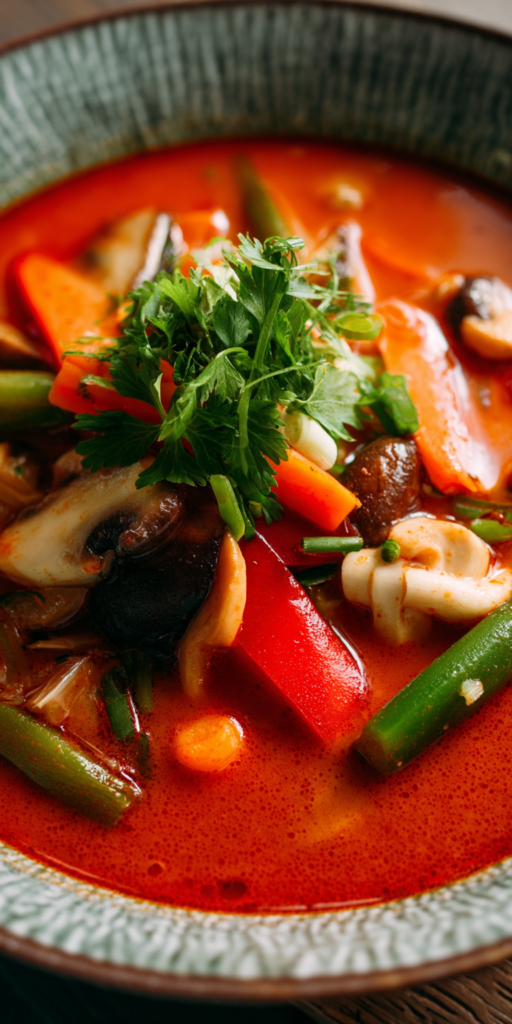 Thailändische Rote-Curry-Suppe mit Gemüse | Asiatisch 2026