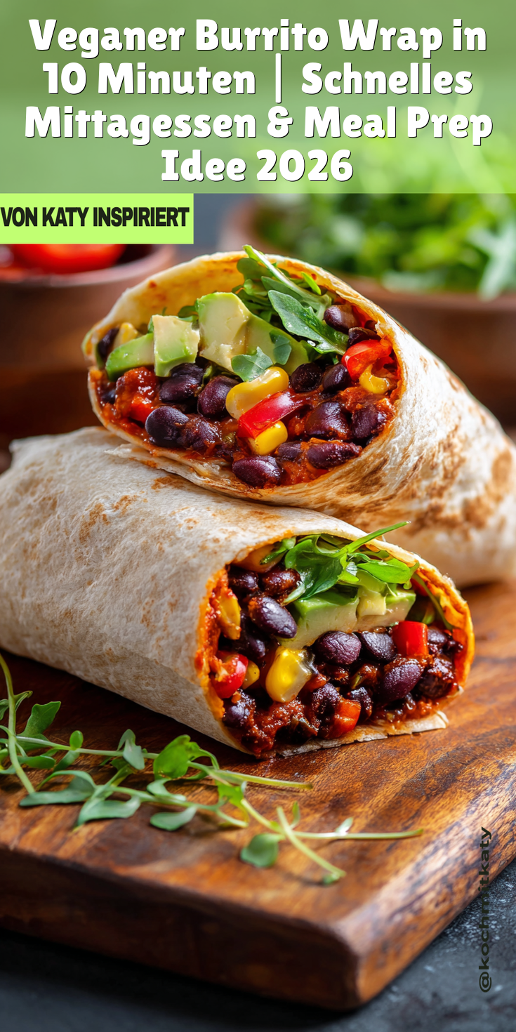 Veganer Burrito Wrap in 10 Minuten | Schnelles Mittagessen 2026