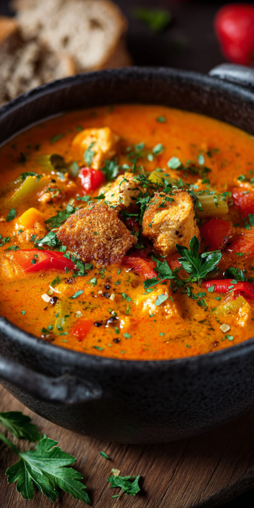 Würzige Ajvar-Suppe mit Hackfleisch (Räubertopf) | Schnelle Küche 2026